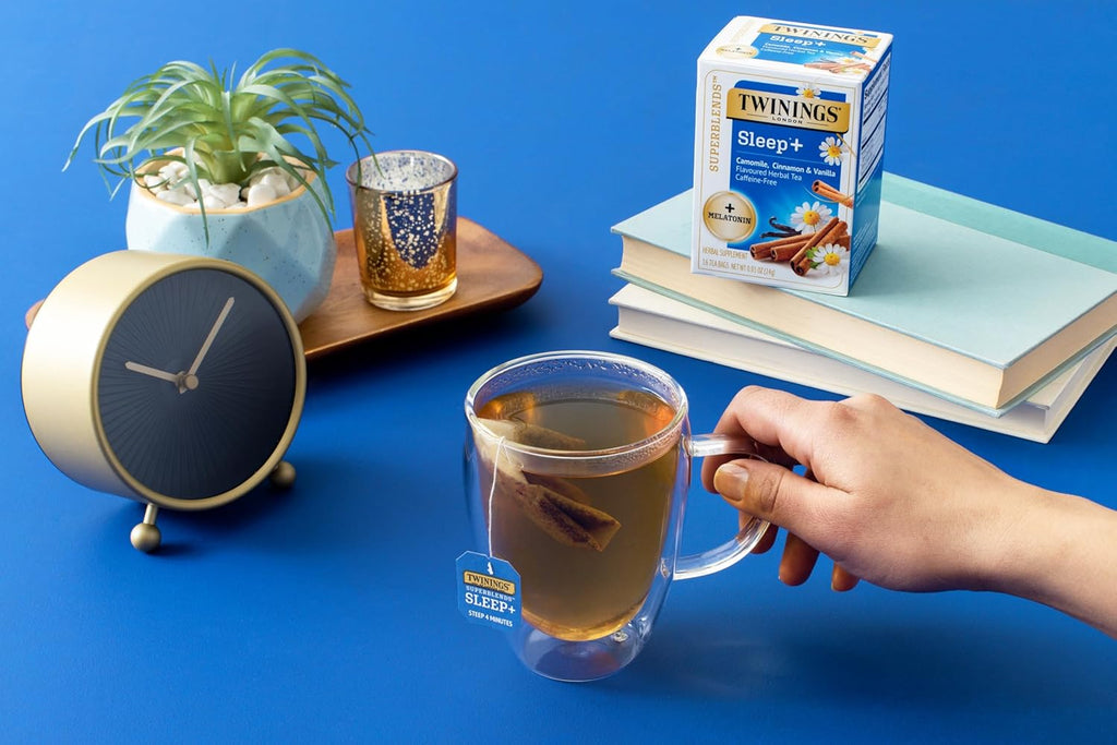 Twinings Superblends Sleep+ Herbal Tea - 1mg Melatonin, Chamomile, Cinnamon & Vanilla | Caffeine-Free, 96 Bags