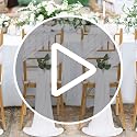 24 Pack White Chair Sashes for Wedding Aisle Decorations - 8ft Long Draping Fabric