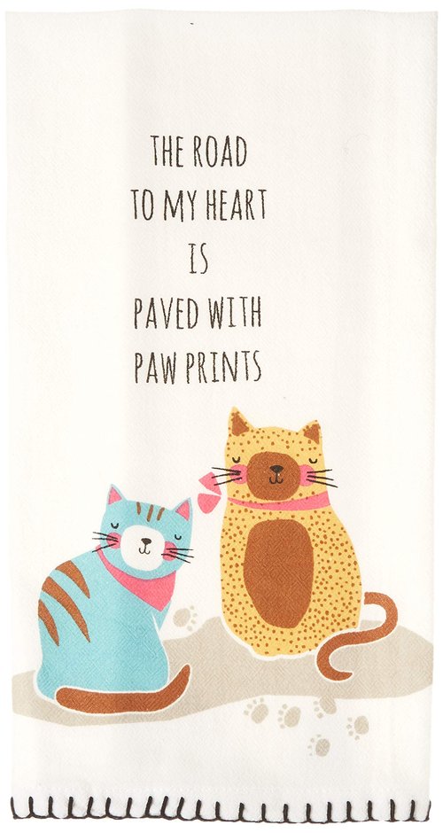 Kay Dee Designs Crazy Cat Paw Prints Flour Sack Towel