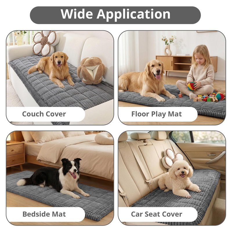 OstepDecor Washable Couch Cover for Dogs, Thick Pet Friendly Sofa Covers, Soft Couch Protector, Paw Cart Sofa Slipcovers, Cushion Protector for Leather, Sectional, Loveseat (27.6" x 70.9", Dark Grey)