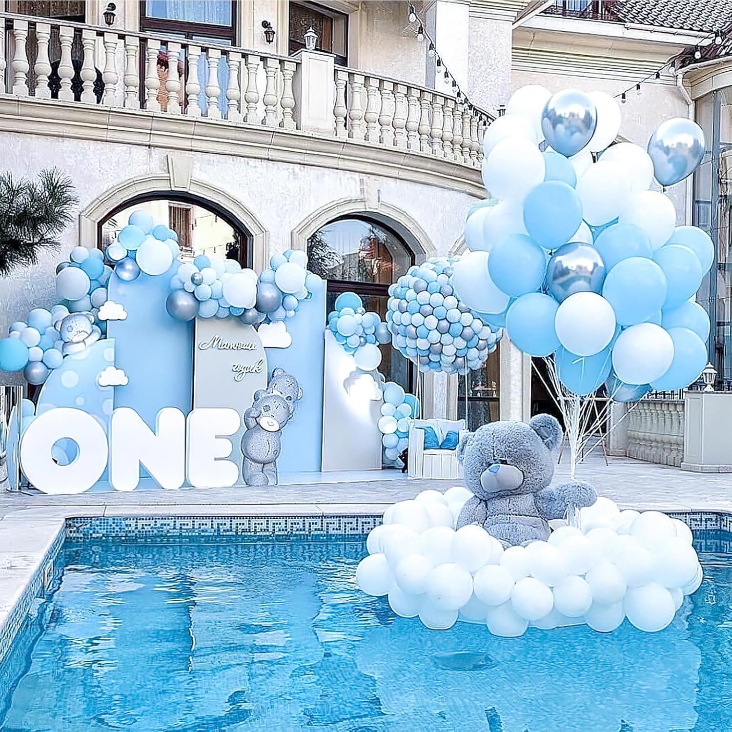 PartyWoo Light Blue Balloons - 50 Pcs 12 Inch Pastel Aqua Latex for Graduation, Baby Shower & Weddings