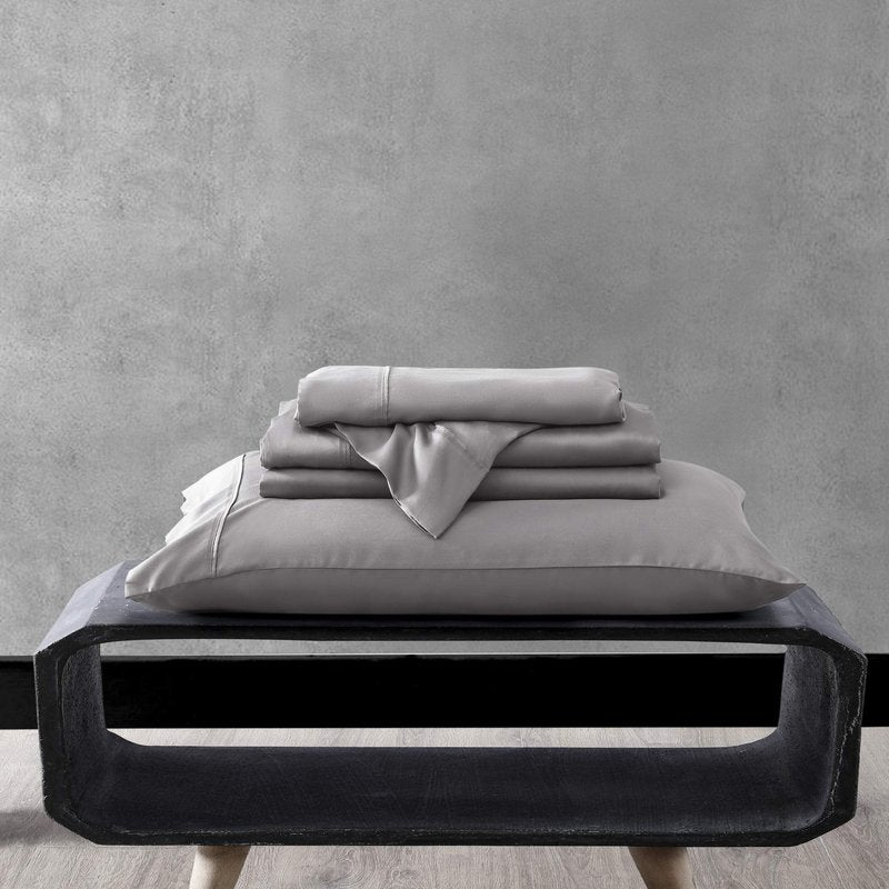 Valeron 100% Tencel Modal Sateen Woven-Luxuriously Soft, Breathable, Cooling Beech Tree Fiber-Sheet Set, Cal King, Silver