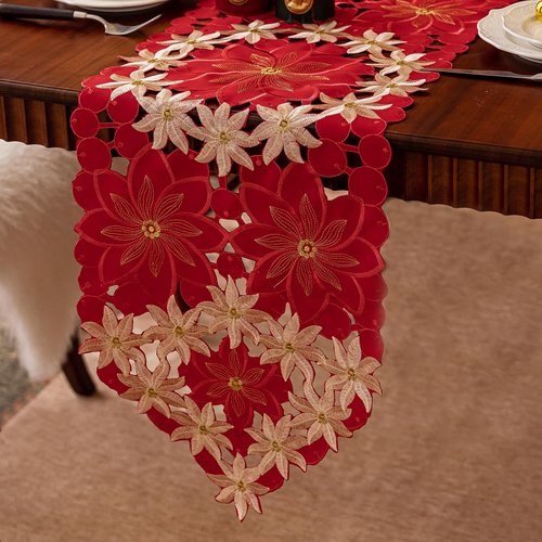 Joyfol Day Halloween Spooky Table Runner 14 x 86 Inch, Cutwork Embroidered Pumpkins Table Runners, Black Bats Fireplace Mantel Scarf, Halloween Table Decorations for Parties Gothic Scary Nights