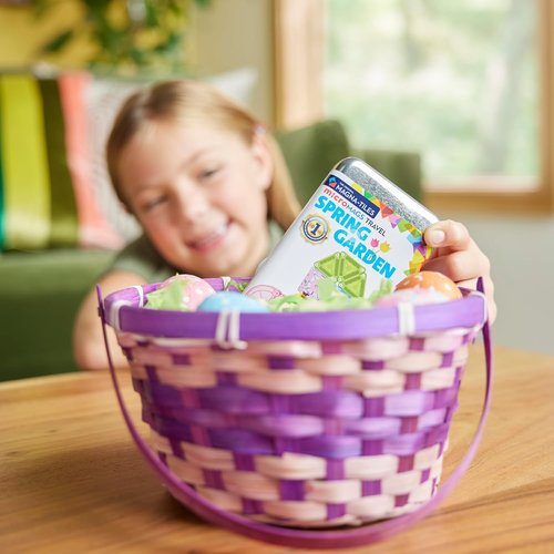Magna-Tiles MicroMAGS 24-Piece Spring Garden Travel Set | Original Magnetic Building Blocks
