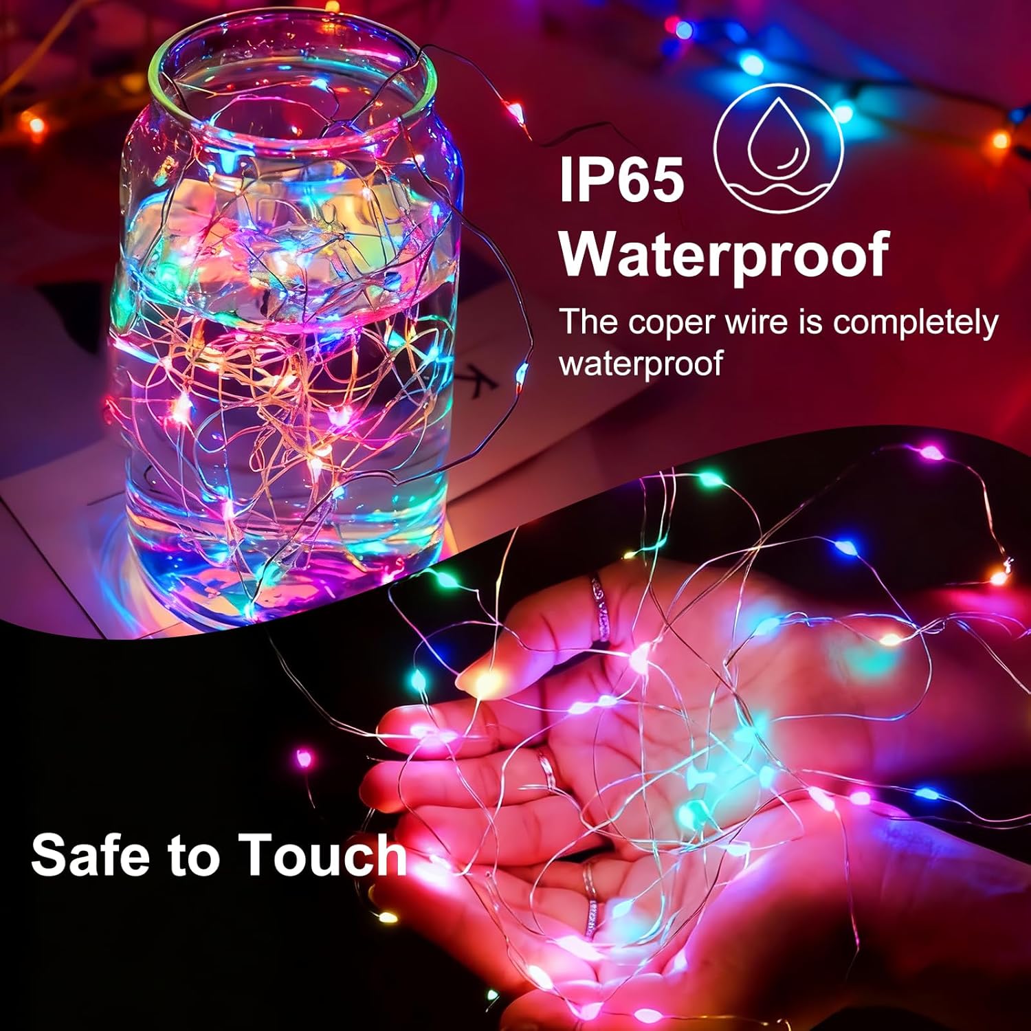 Skiennix Fairy Lights - 20 LED Battery Operated Mini String Lights | 7ft Waterproof Silver Wire for Weddings & Parties