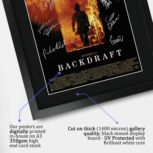 HWC Trading Backdraft Kurt Russell 16 x 12 inch Framed Gifts Printed Poster Signed Autograph Picture for Movie Memorabilia Fans - 16" x 12" Framed
