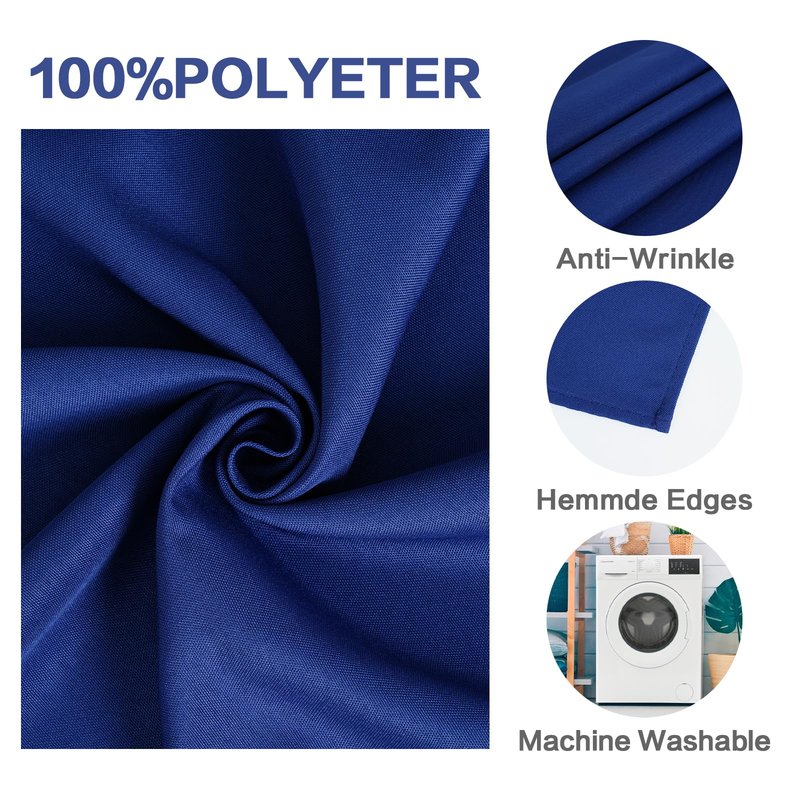 GFCC 60x84 Inch 6Pcs Seamless Royal Blue Square Polyester Tablecloth for Wedding Party Decorations Square Table Cloth Cover