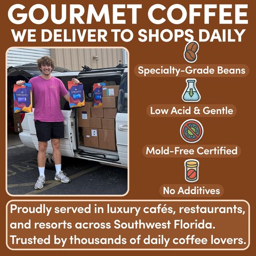 Sarasota Coffee Whole Bean Salted Caramel | Medium Roast Gourmet Flavored Coffee Beans | Low Acid, Mold Free, Specialty Grade Bulk Beans | 5lb (80 oz)