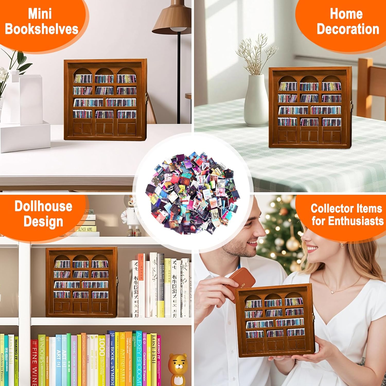 Skiennix Mini Books for Anxiety Relief - 300 Pcs Tiny Book Set for Dollhouse Decor & DIY Projects