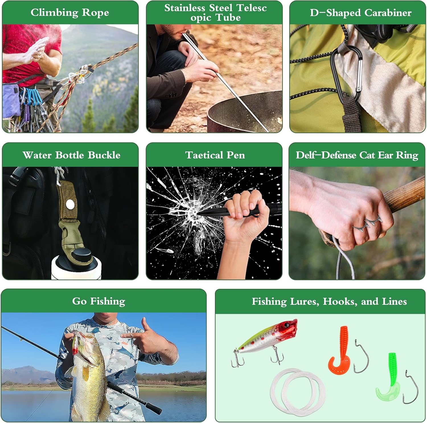SUNNINO Survival Kit Advent Calendar 2025 - 24 Days of Outdoor Gear for Camping, Fishing & Hunting
