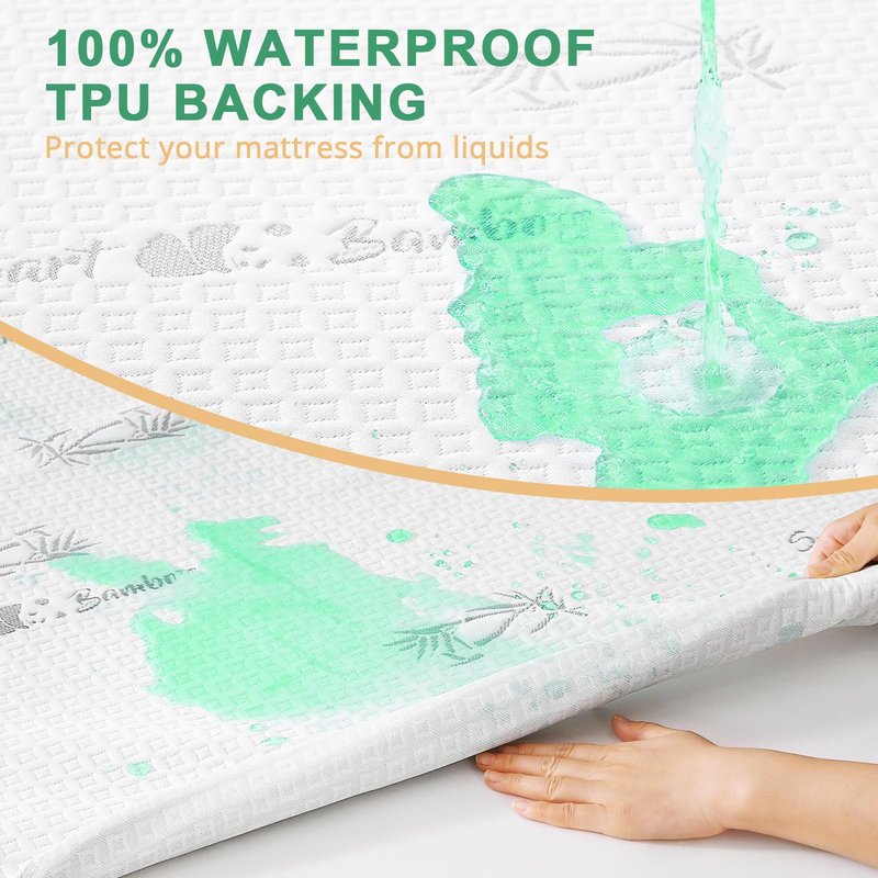 HUXMEYSON 2 Pack Twin Mattress Protector, Fully Waterproof Mattress Protector, Breathable and Noiseless Mattress Cover with 8-21 Deep Pocket, 39 x 75 Inch