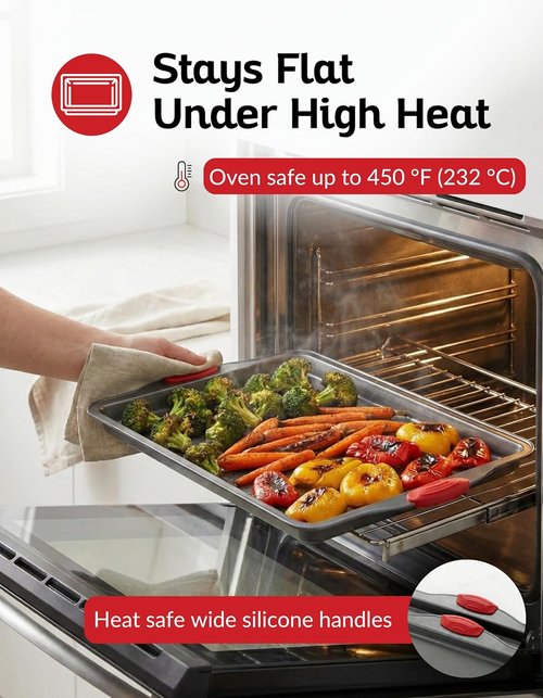Boxiki Kitchen Non-Stick Baking Sheet - Durable 11x14 Inch Carbon Steel | Dent, Warp & Rust Resistant