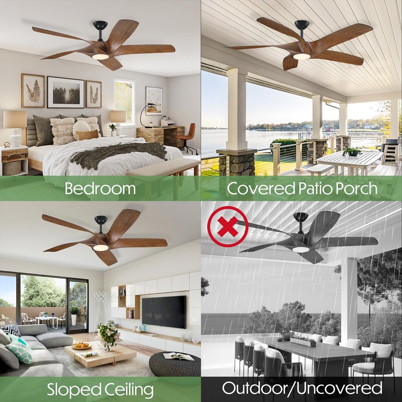 ANPrime 56 Inch Ceiling Fan With Lights, Led Indoor Ceiling Fan With Lights and Remote Control, Reversible Dc Motor, Suitable For Bedrooms, Living Rooms, Silver Propeller Blade Ceiling Fans