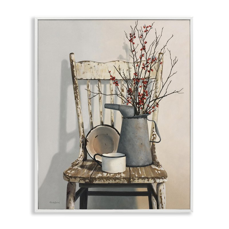 Stupell Industries 'Vintage Rustic Still Life', Framed Giclee Art, White, 24 x 30 Inches, Easy to Hang and Sturdy, Made in USA, by Cecile Baird