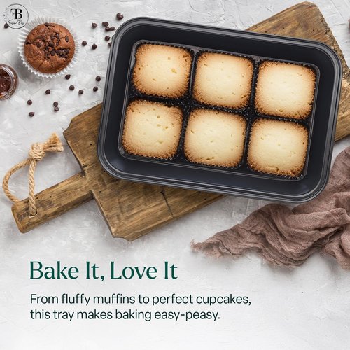 Fusion Bliss Nonstick Baking Sheets Set - 3-Piece Heavy Duty Carbon Steel Pans for Roasting & Baking
