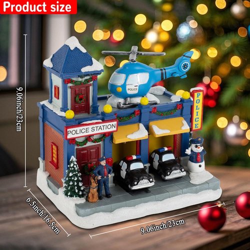 Innodept12 Christmas Animated Train Station Décor - Lighted Building with Clock, Music & LED Lights | Indoor Display