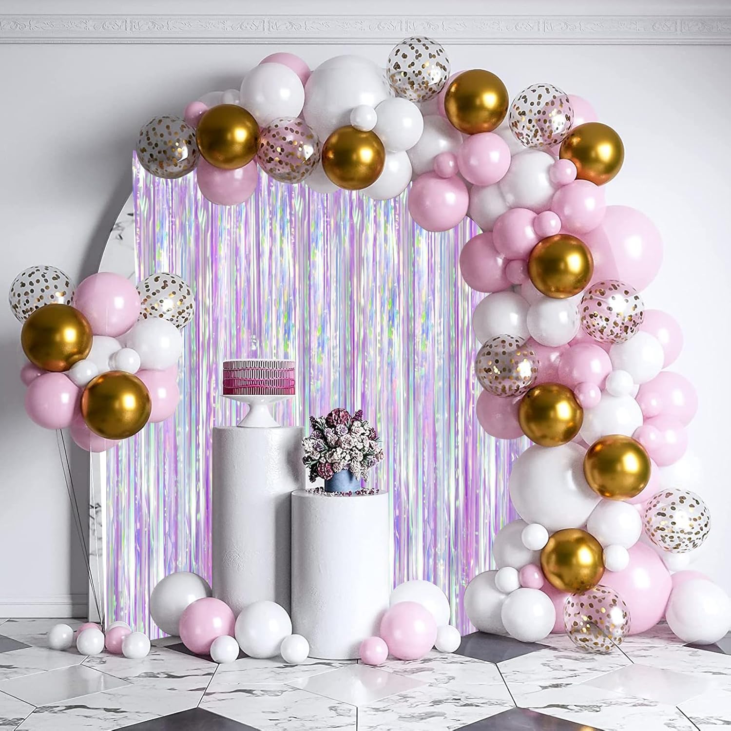 Voircoloria Iridescent Purple Foil Fringe Curtains - Glittering Tinsel Streamers | 2 Pack for Parties