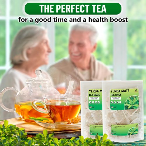 Yerba Mate Tea - Green Cut & Sifted - Unsmoked Energy Boost - 400 Tea Bags - Packed with Nutrients - Your Perfect Coffee Replacement