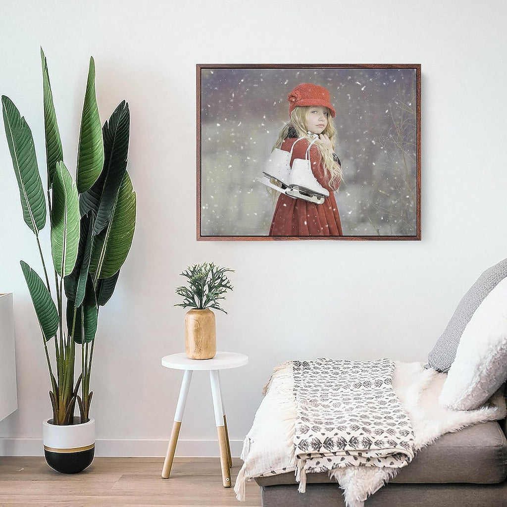 P&L ART Personalized Canvas Prints - Transform Your Photos into Stunning Wall Art | 24x36 Walnut Frame