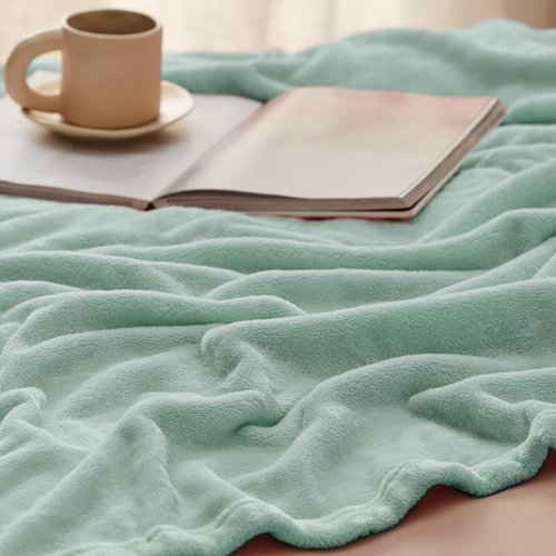 Bedsure GentleSoft Fleece Throw Blanket - XL Sage Green, 300GSM Plush & Cozy for Bed, Sofa, Travel | 50x70 Inches