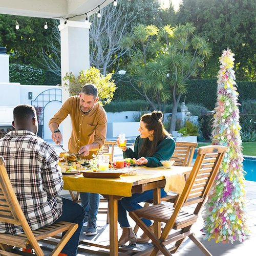 JIALEIXI 5ft Christmas Pencil Tree - Festive Egg Decorations for Home Party & Holiday Decor