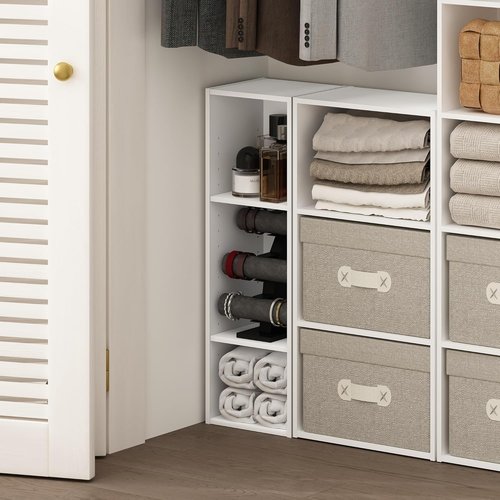 Furinno Fulda 3-Tier Narrow Bookshelf - Stylish White Bookcase for Living Room, Bedroom & Home Office | Compact 10-Inch Width