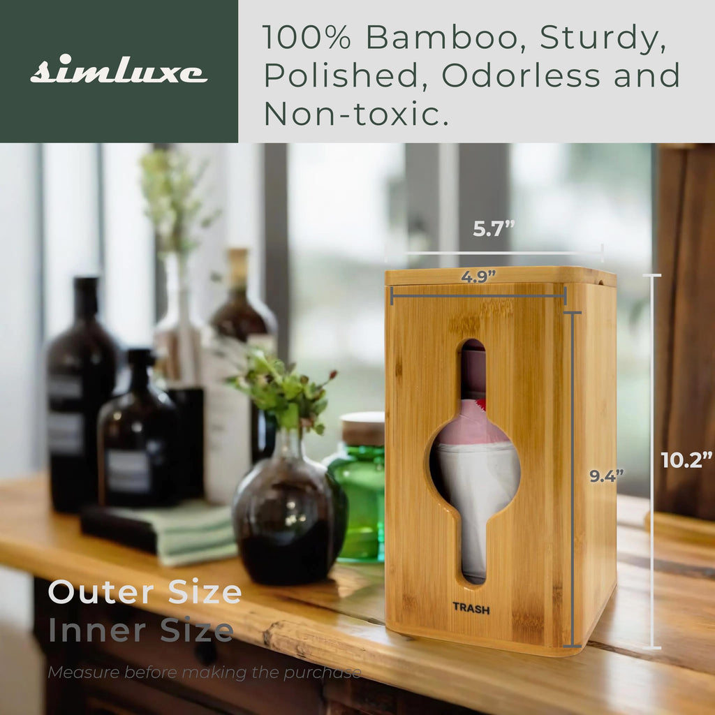 Simluxe Trash Bag Dispenser – Wall Mounted & Stackable Garbage Bag Holder Dispenser for Kitchen & Pantry | Durable, Minimal, and Effortlessly Organized