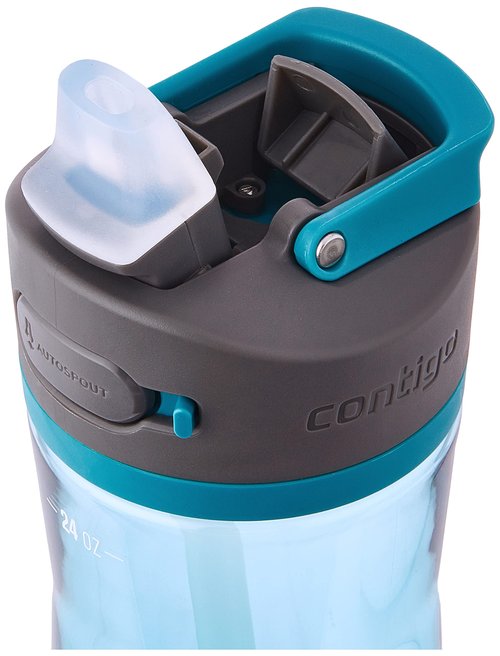 Contigo Ashland 2.0 Leak-Proof Water Bottle with Lid Lock and Angled Straw, Dishwasher Safe, Interchangeable Lid, 2-Pack, 24oz, Juniper/Sake