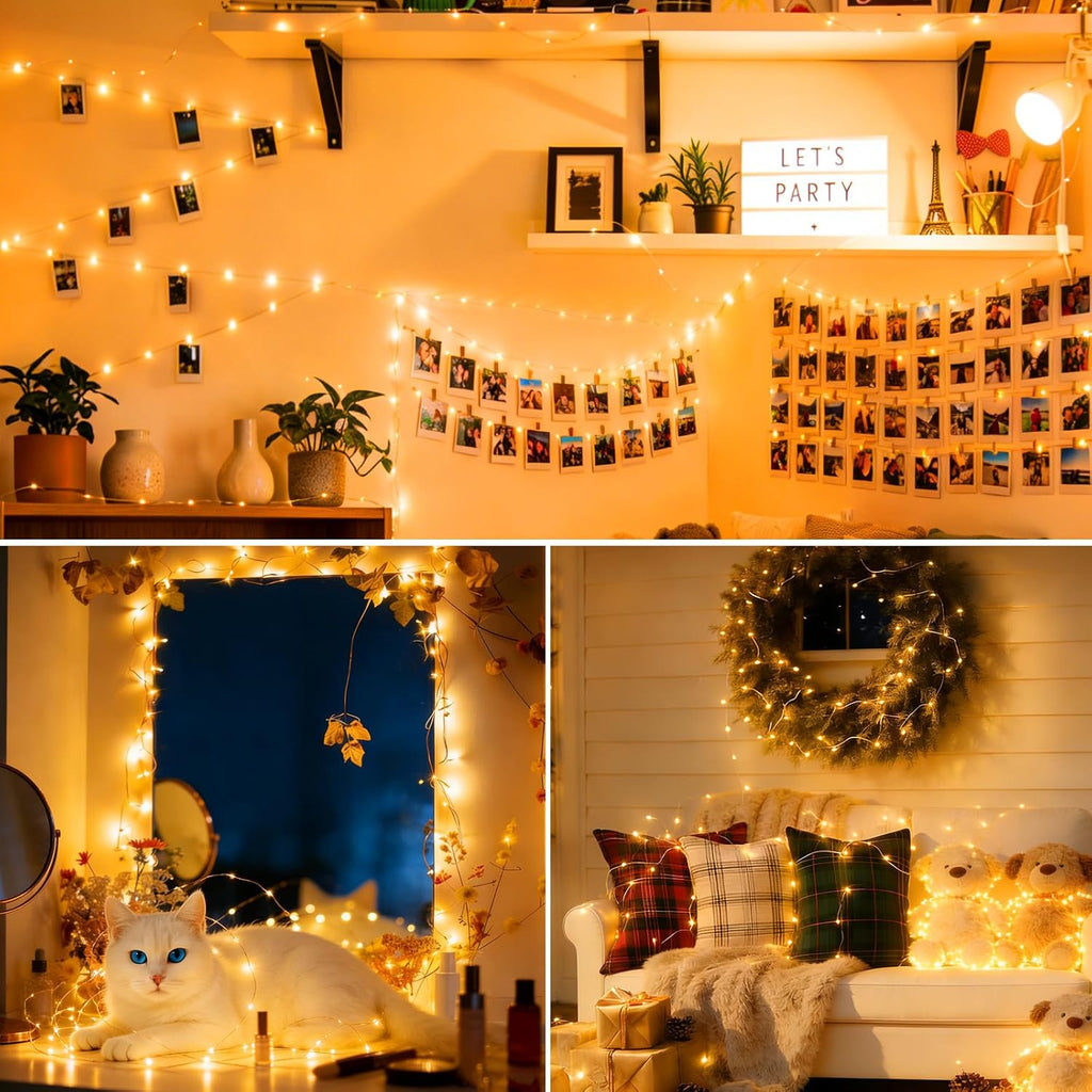 Skiennix Fairy String Lights - 16ft 50 LED Copper Lights with Remote & Timer | Waterproof for Indoor & Outdoor Decor
