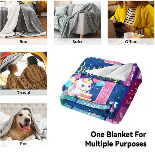 One Year Old Girl Birthday Gifts - Ultra Soft Blanket for 1st Birthday Girl Gifts,Present for One Year Old Baby Girl Celebration Fleece Throw Blanket 50"x40"