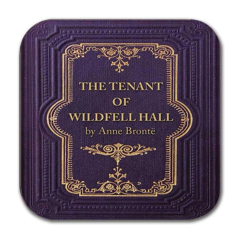Bronte Sisters Literary Coasters, 6-Piece Set Featuring Classic Book Covers. Jane Eyre, Villette, Wuthering Heights, The Tenant of Wildfell Hall, Shirley, Agnes Grey.
