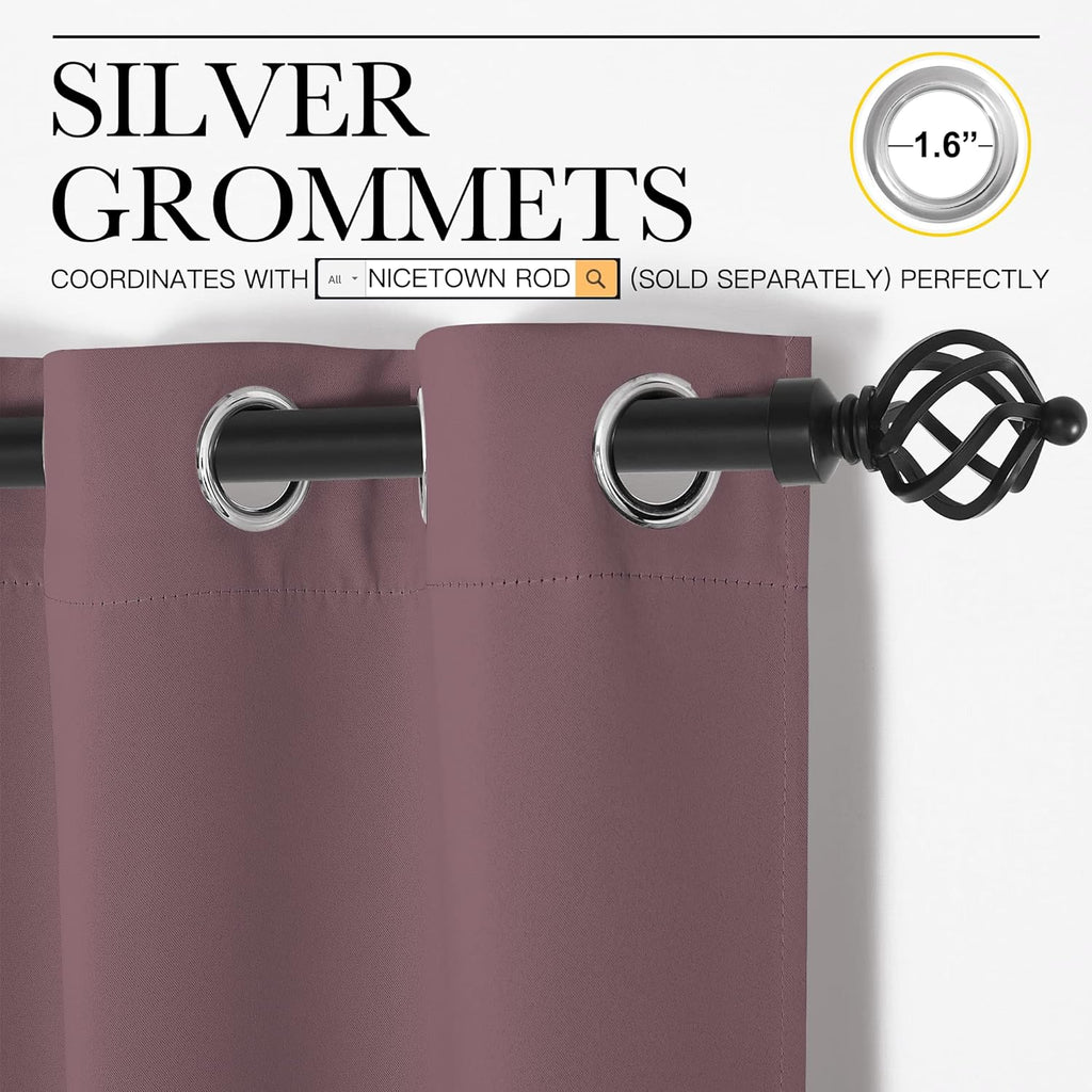 NICETOWN Blackout Curtains - 120" Long, 55" Wide | Sound Reducing, Heat & Cold Blocking Panels for Modern Decor