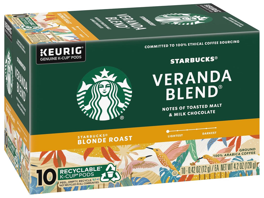 Starbucks K-Cup Pods - Veranda Blend Blonde Roast 100% Arabica Coffee | 60 Pods Total