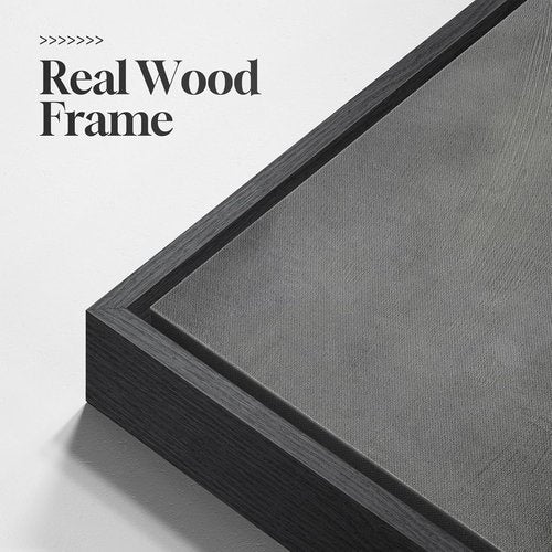 Framed Black and White Abstract Wall Art | Large Set of 2 Minimalist Canvas Prints 24x36 In