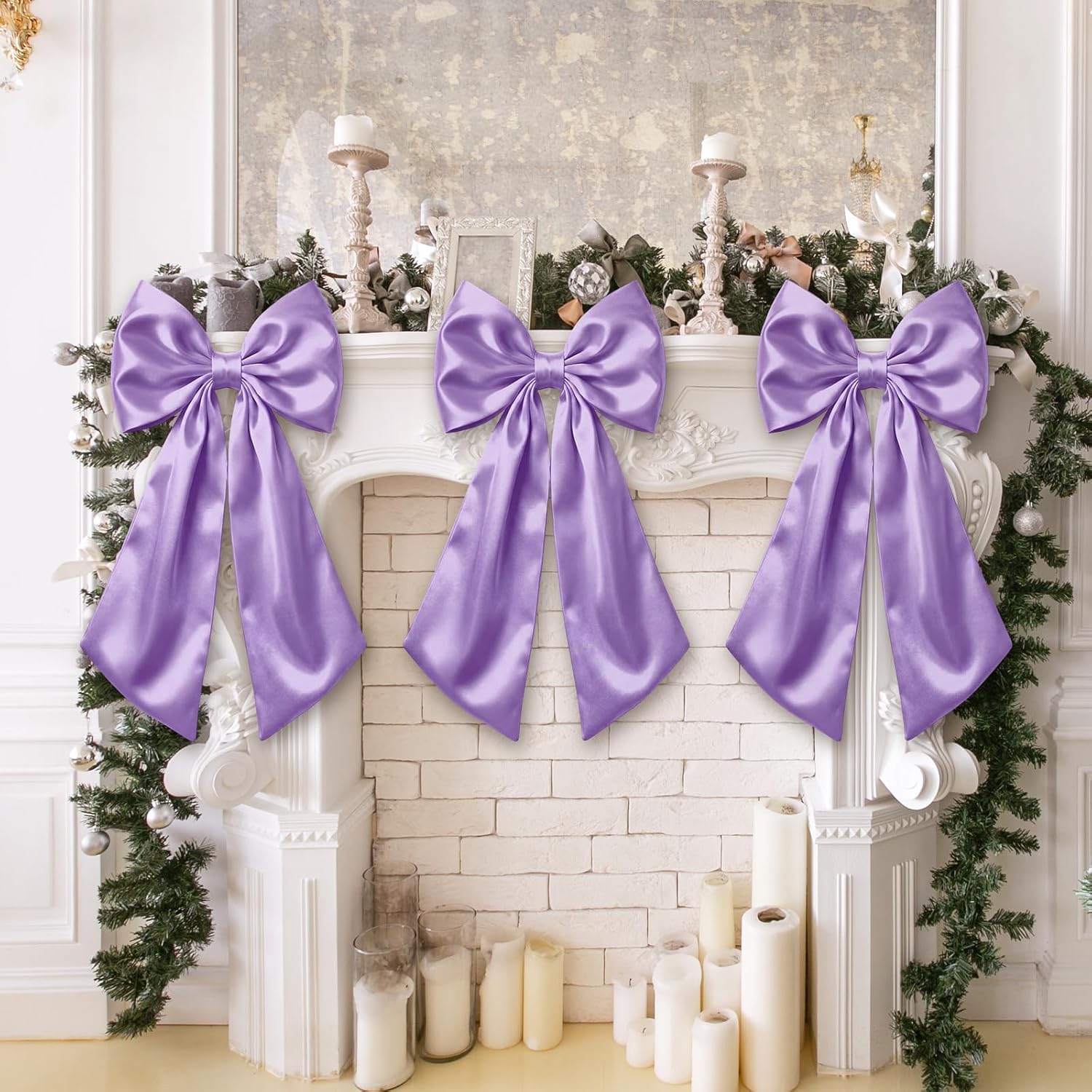 Suncalla Large Satin Bow Decorations - 3 Pcs 2 FT for Weddings, Birthdays & Holiday Parties