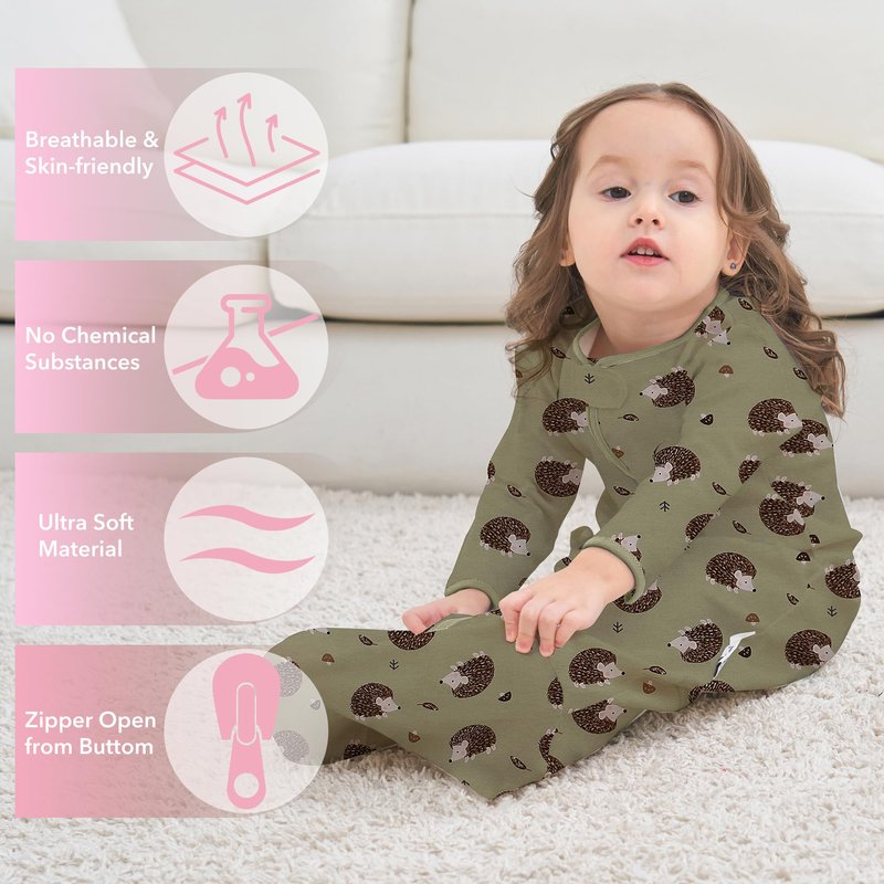 Miracle Baby Sleep Sack with Long Sleeve, 100% Breathable Cotton Wearable Blanket with Two-Way Zipper for Infants 0–18 Months