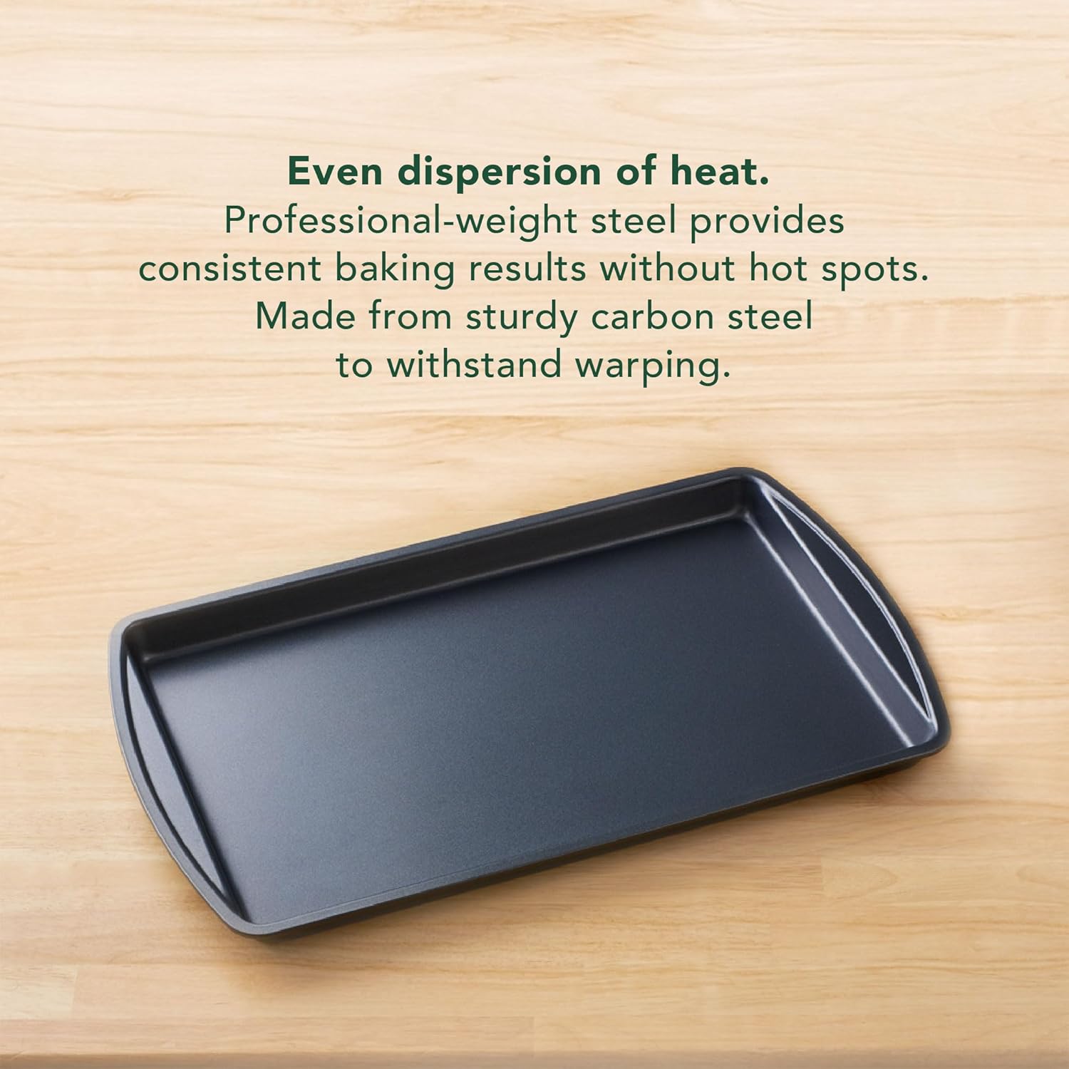 Nifty Baking Sheets Set - Non-Stick Coated Steel, Dishwasher & Oven Safe, Includes 3 Sizes
