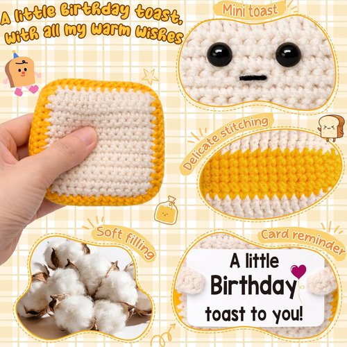 Funny Birthday Gifts | A Little Birthday Toast by [Brand Name] - Unique Crochet Card for Women, Men, Mom, Dad