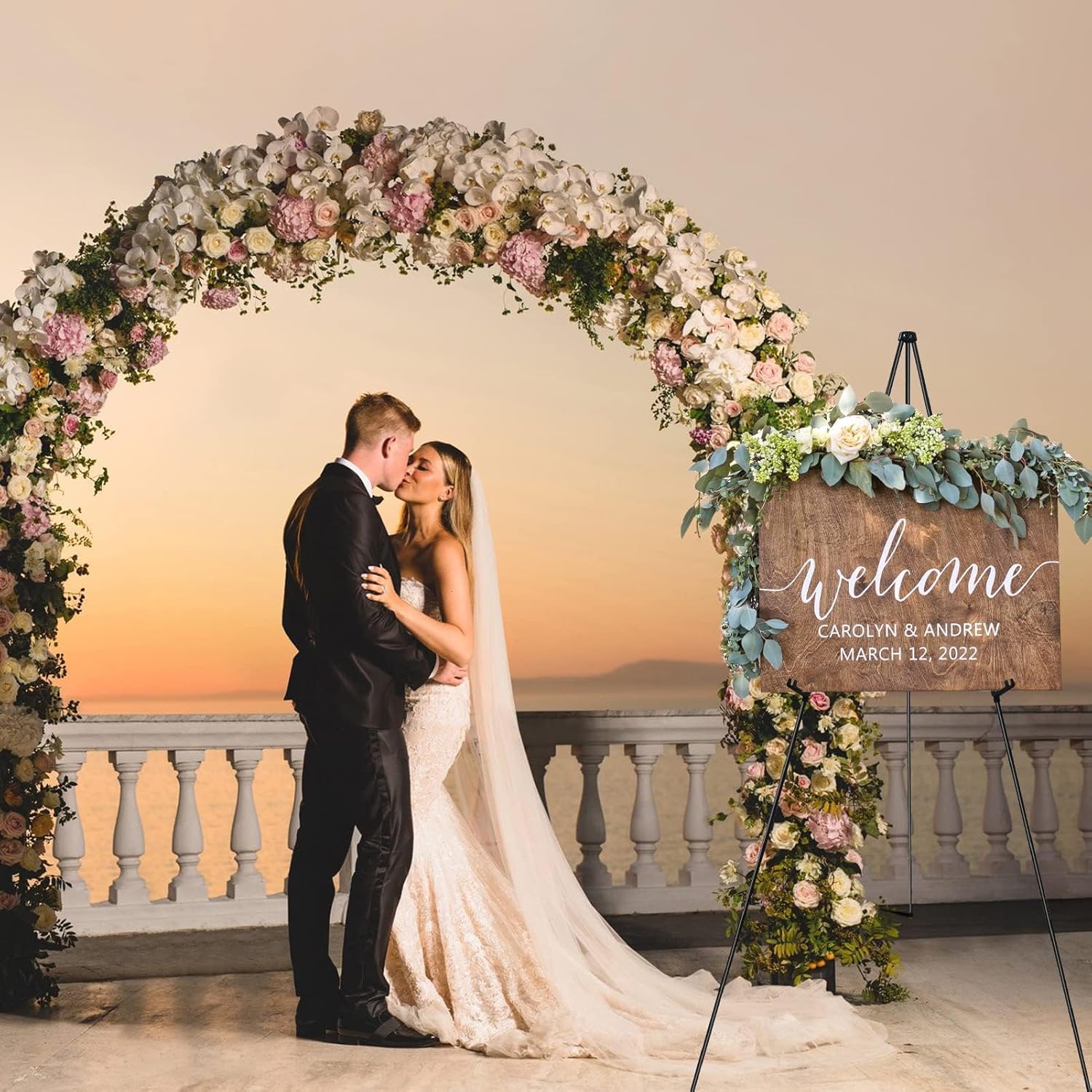 RRFTOK Easel Stand - 63'' Lightweight Portable Ground Tripod for Wedding Signs & Posters | Includes Carry Bag