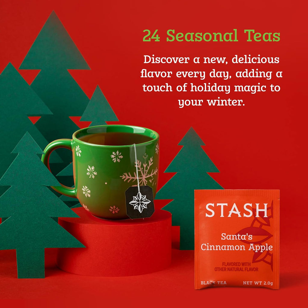 STASH Tea Advent Calendar - Premium Herbal Tea Selection | 24 Unique Flavors for the Holidays