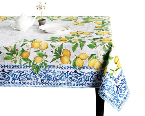 Maison d' Hermine Table Cloth Rectangle Table 100% Cotton 70 x 90 Inches Tablecloth Reusable Decorative for Dining Kitchen Room Farmhouse Home Easter Decorations Spring Summer - Cedrat