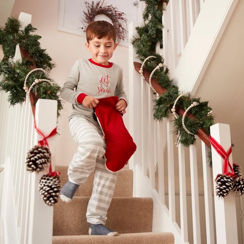Ceenna 8 Pack 9 ft Rustic Christmas Wood Bead Garland for Xmas Tree Mantel Fireplace Stairs Coffee Table Decor Farmhouse Wooden Beads for Holiday Christmas Home Indoor Decor, Total 72 ft(Natural)