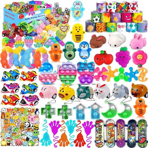 Mivanlin 117 Pcs Pop Fidget Toys - Fun Party Favors for Kids 4-12 | Treasure Box & Goodie Bag Stuffers