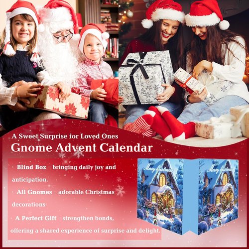 Gnomes Christmas Advent Calendar 2025 - 24-Day Collectible Gnome Figures & Decorations for Friends