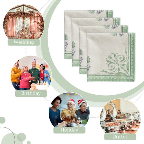 Maison d' Hermine Cloth Napkins Set of 4 100% Cotton Everyday Reusable Square Napkins Cloth Washable, Dinner, Party, Wedding, Restaurant, Spring/Summer (Jardin Du Roy, 20" x 20")