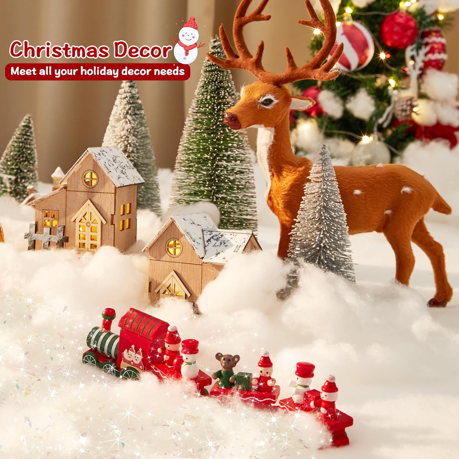 Skiennix Christmas Fake Snow - Soft Fluffy Snowflakes for Winter Wonderland | 3-Piece Set