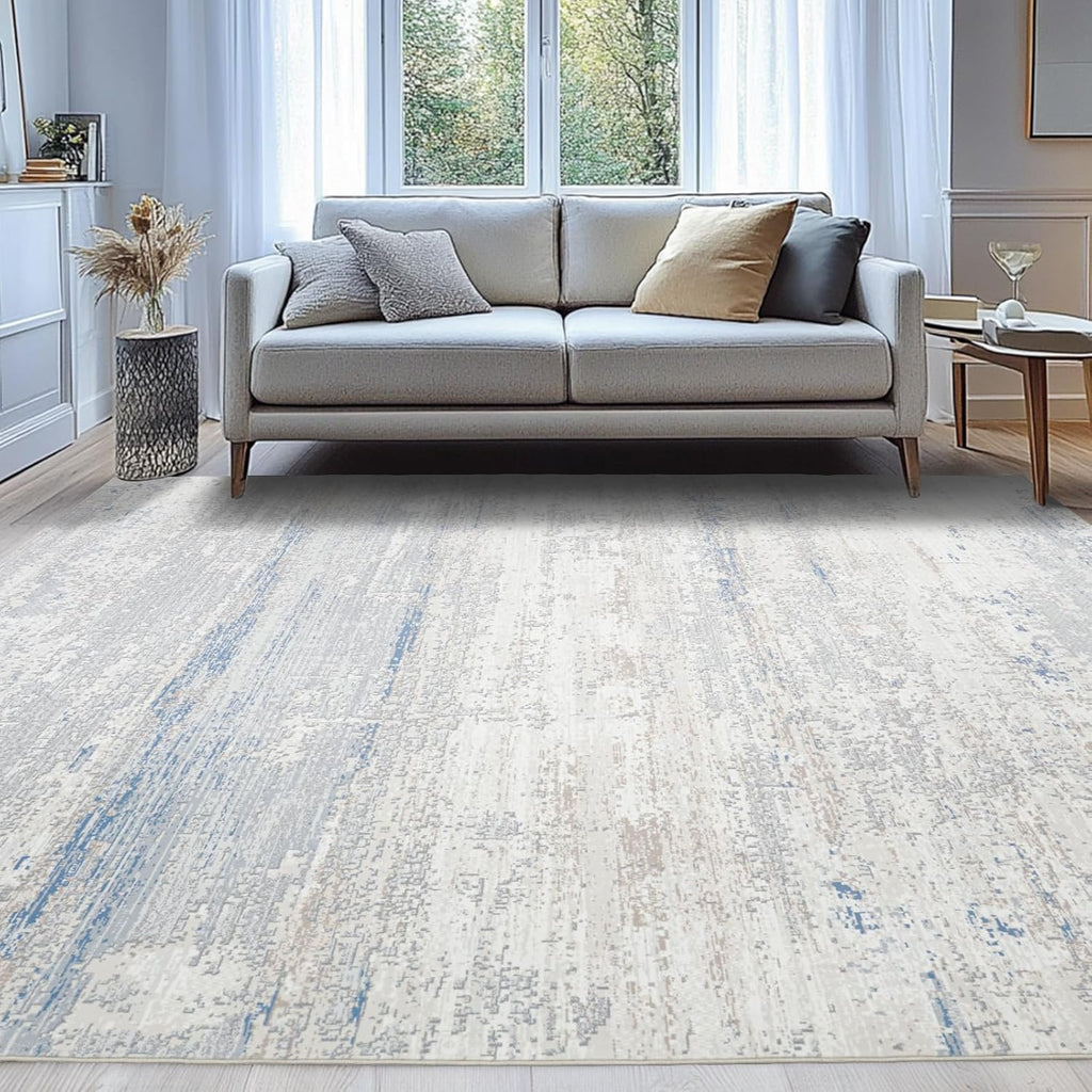 Skiennix Washable 8x10 Area Rug - Modern Abstract Design with Non-Slip Backing for Living Room, Bedroom, Office