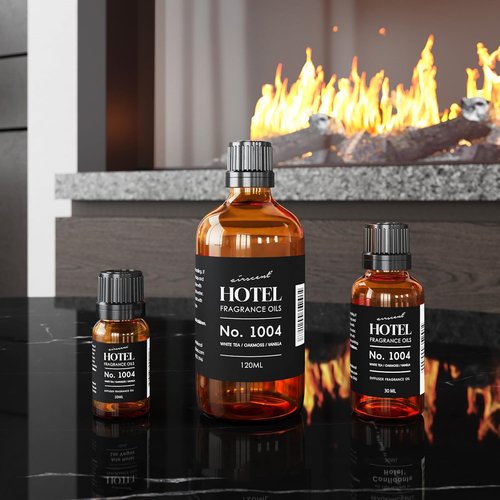 AirScent Hotel Diffuser Oil No. 1004 - White Tea, Oakmoss & Vanilla - Premium 30 mL Fragrance Oil for Ultrasonic Diffusers