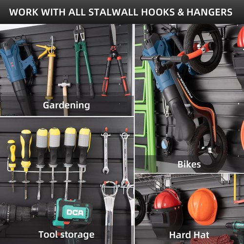 FRAYSCENT Slat Wall Paneling - Garage Tool Organizer with Wall Mount Storage | Black 8ft x 4ft PVC Panels