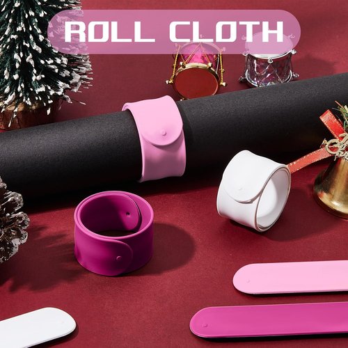 Charniol Wrapping Paper Roll Holder - 12 Silicone-Covered Metal Strips for Gift Storage | 1 x 9 Inch (Rose Red, Pink, White)